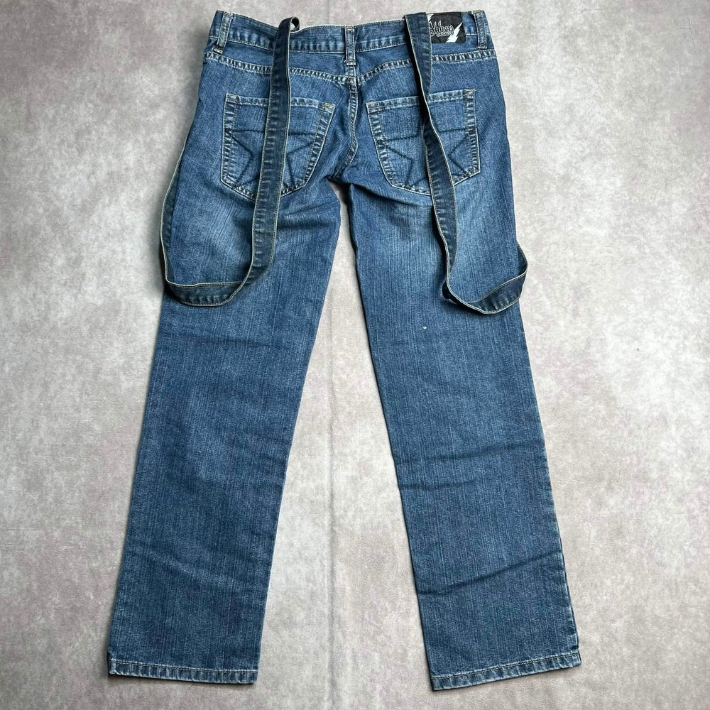 Abbey Dawn Avril Lavigne Star Pocket Suspender Jeans Blue Size 5 Y2K Pop Punk